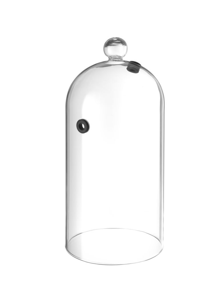 Ø130x282mm Klaaskuppel koos ventilatsiooniavaga Piklik klaaskuppeL