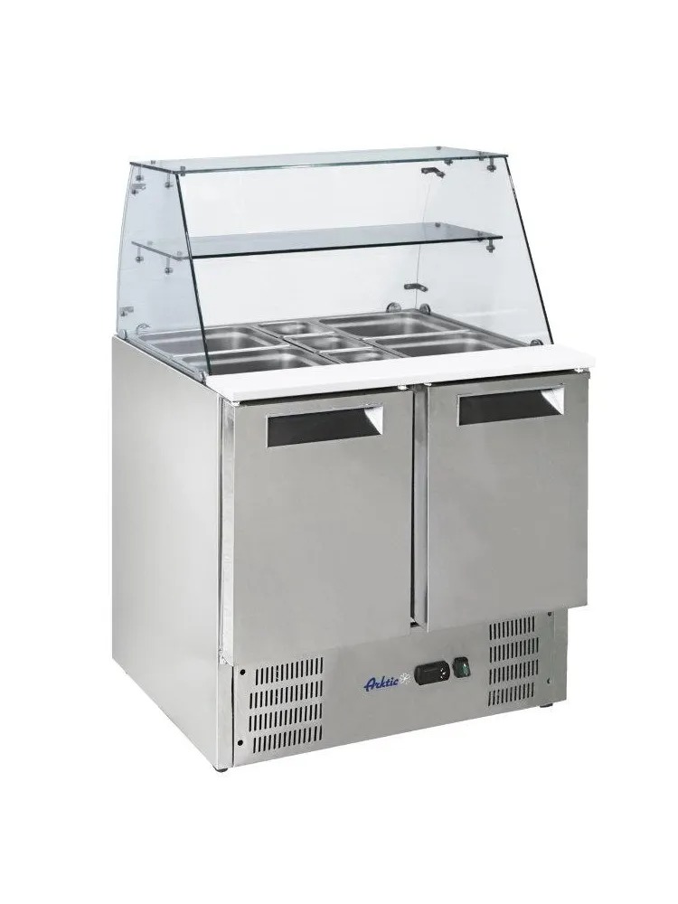 247L 2-ukseline klaasist pealisehitusega külmutatud salatilett 2 uksega Arktic 900x695x(H)825mm - Image 2