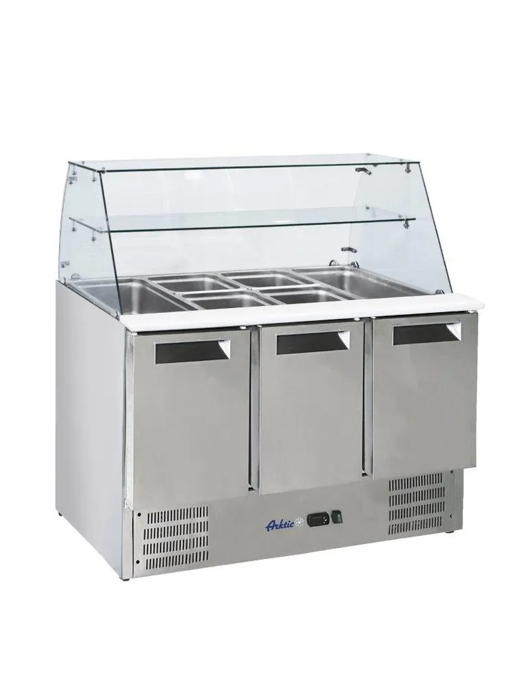 368L 3-ukseline klaasist pealisehitusega külmutusega salatilett Arktic 1365x695x(H)825mm - Image 2
