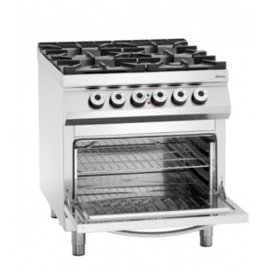 Gas pliit 4 burners,el. oven,2/1GN