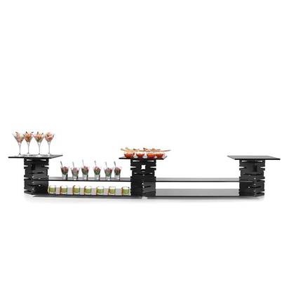 Mattmustast terasest koos klaasiga puhvetikomplekt