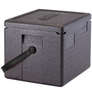 22.3L Soojusisolatsioonkonteiner Cam GoBox® musta rihmaga, GN1/2. Cambro, 390x330x316mm