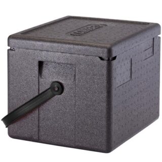 22.3L Soojusisolatsioonkonteiner Cam GoBox® musta rihmaga, GN1/2. Cambro, 390x330x316mm