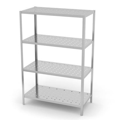 Hoiuriiul 4 perforeeritud riiulit - kruvitud Mõõtmed 1200x600x (K) 1800mm