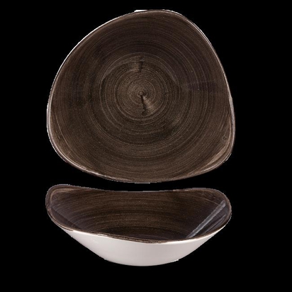 235mm Stonecast Patina Iron Must kolmnurkne kauss