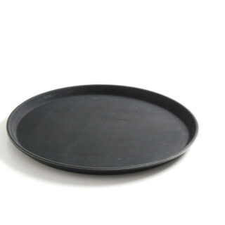 Ø410x20mm Polüpropüleenist libisemiskindel ümmargune serveerimiskandik must