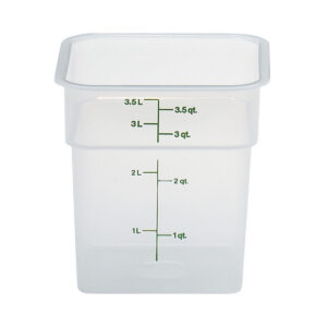 3.8L CamSquare® läbipaistev polüpropüleenist konteiner söökidele, Cambro, 185x185x187mm