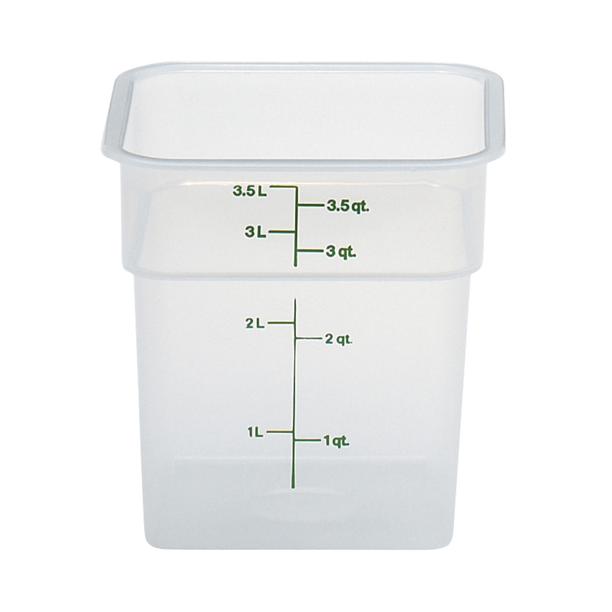 3.8L CamSquare® läbipaistev polüpropüleenist konteiner söökidele, Cambro, 185x185x187mm