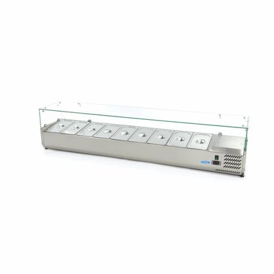 200cm Töölaudade ettevalmistusjääkapp GN1/3x9tk