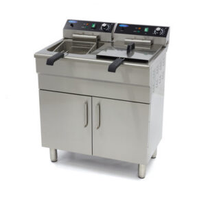 2x16L Fritüür - 2 korvi - tühjenduskraaniga ja alusega - 400V