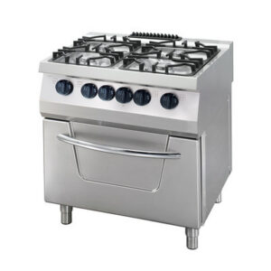Heavy Duty Gas pliit - 4 Burners - with Electric Oven - 36kW - 70cm Deep
