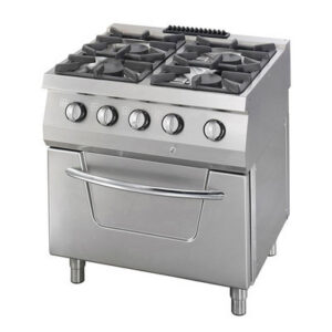 Heavy Duty pliit - 4 Burners - Gas - with Oven - 37kW - 70cm DeepÂ 