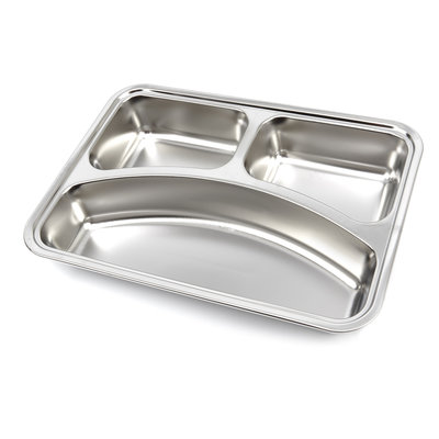 Plate - Stainless Steel - 3 Compartments