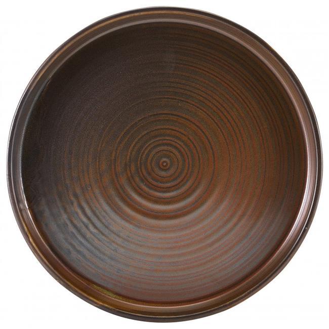 21cm Rustic Copper Diverse rimmed flat plate